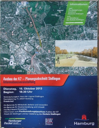 Informationsveranstaltung Ausbau der A7 in Stellingen am 15. Oktober 2013