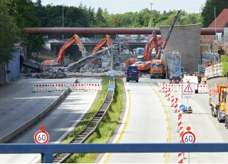 A7-Brücke Frohmestraße wird abgebrochen